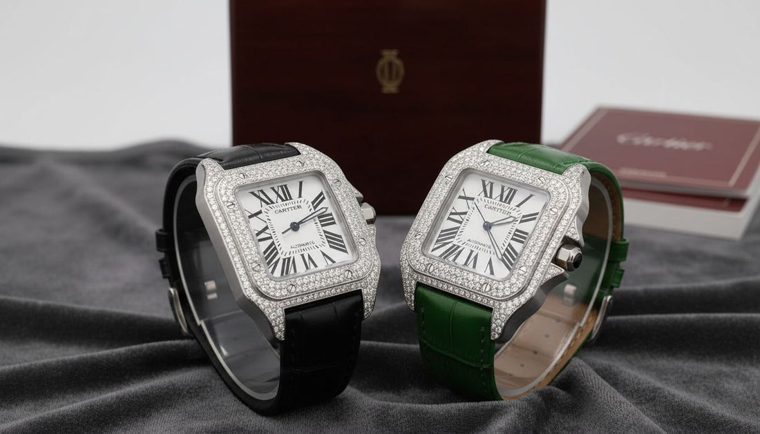 2 Best Cartier Santos 100 Iced Out Watches