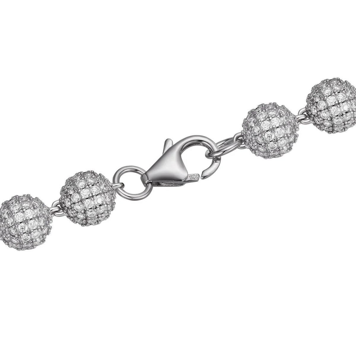 14mm iced out ball chain clasp and VVS stone detailing