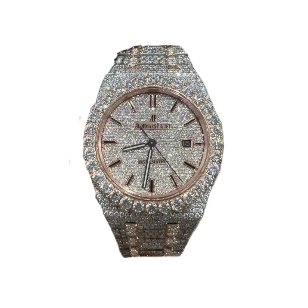 Audemars Piguet Royal Oak Iced Out Dual Tone Rose & White Gold Vrayas & Co.