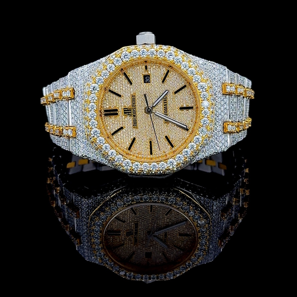 Audemars Piguet Royal Oak Iced Out Dual Tone Yellow & White Gold Vrayas & Co.