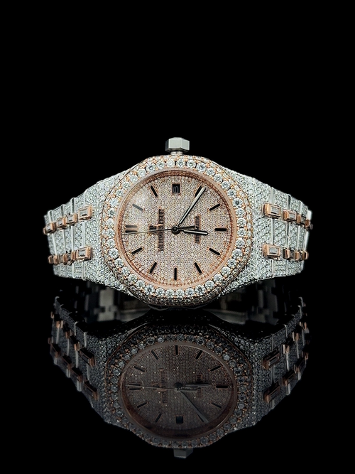 Audemars Piguet Royal Oak Iced Out Dual Tone Rose & White Gold Vrayas & Co.