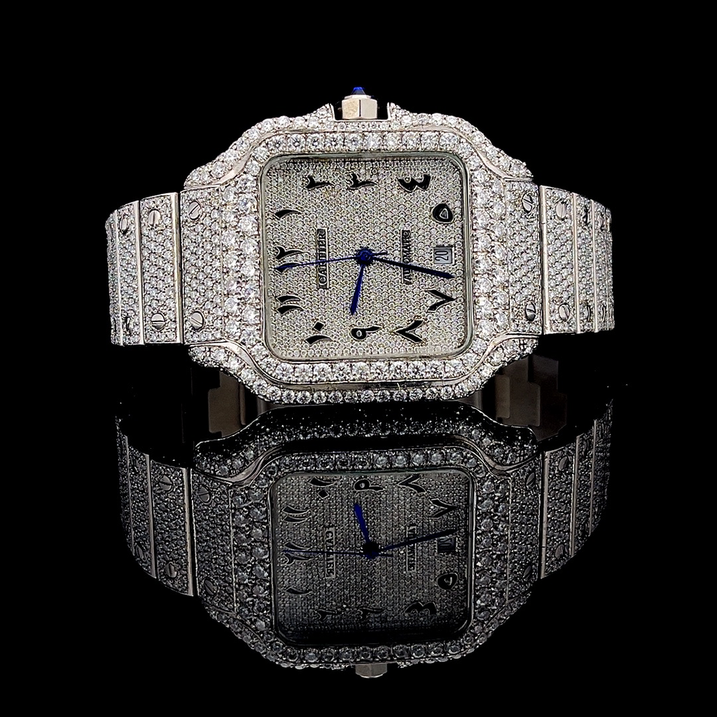 Cartier Santos Iced Out White Gold Vrayas & Co.