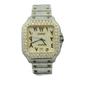 Cartier Santos Iced Out Dual Tone Yellow & White Gold Vrayas & Co.