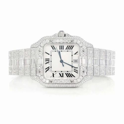 Cartier Santos Ladies Iced Out White Gold Vrayas & Co.