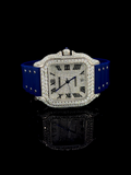Cartier Santos Iced Out White Gold Rubber Strap Vrayas & Co.