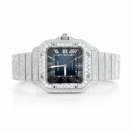 Cartier Santos Iced Out White Gold Vrayas & Co.
