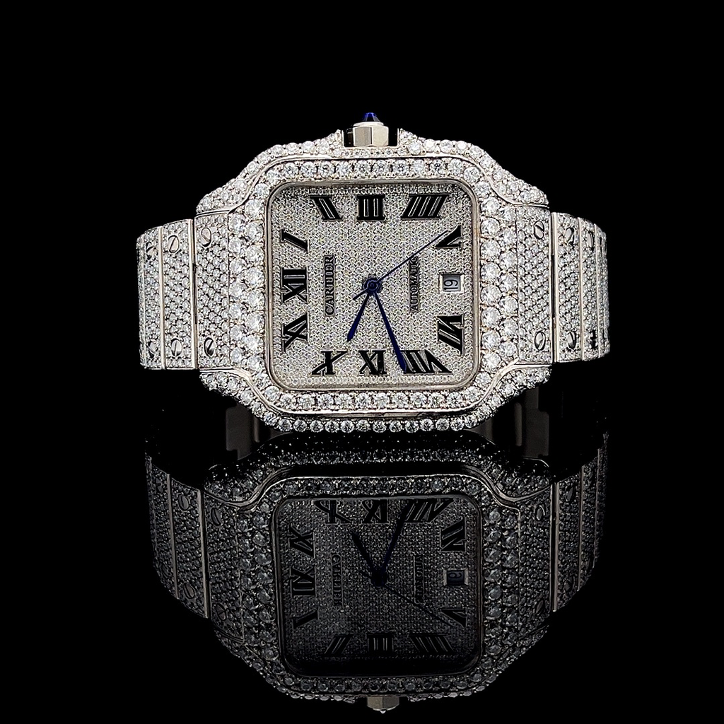 Cartier Santos Iced Out White Gold Vrayas & Co.