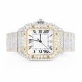 Cartier Santos Iced Out Dual Tone Yellow & White Gold Vrayas & Co.