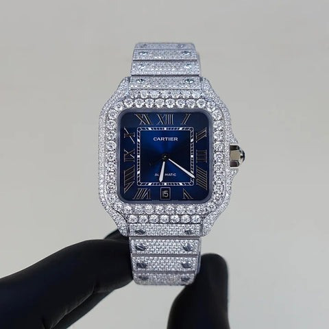 Cartier Santos Iced Out White Gold Vrayas & Co.