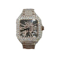 Cartier Santos Skeleton Iced Out Rose Gold Vrayas & Co.