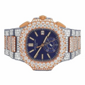 Patek Philippe Nautilus Iced Out Dual Tone Rose & White Gold Vrayas & Co.