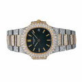 Patek Philippe Nautilus Iced Out Dual Tone Yellow & White Gold Vrayas & Co.