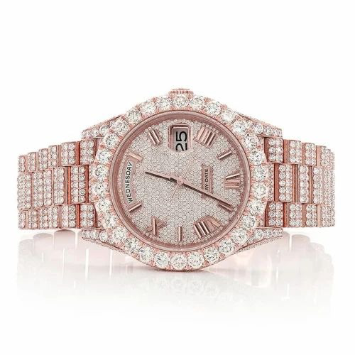 Rolex Daydate Iced Out Rose Gold Vrayas & Co.
