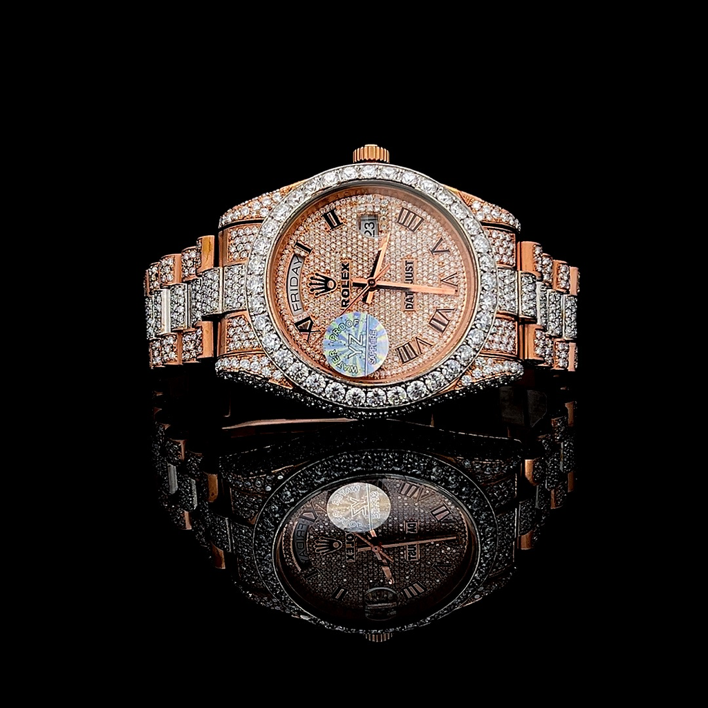 Rolex Datejust Iced Out Dual Tone Rose & White Gold Vrayas & Co.
