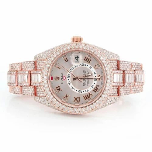 Rolex Skydweller Iced Out Rose Gold Vrayas & Co.