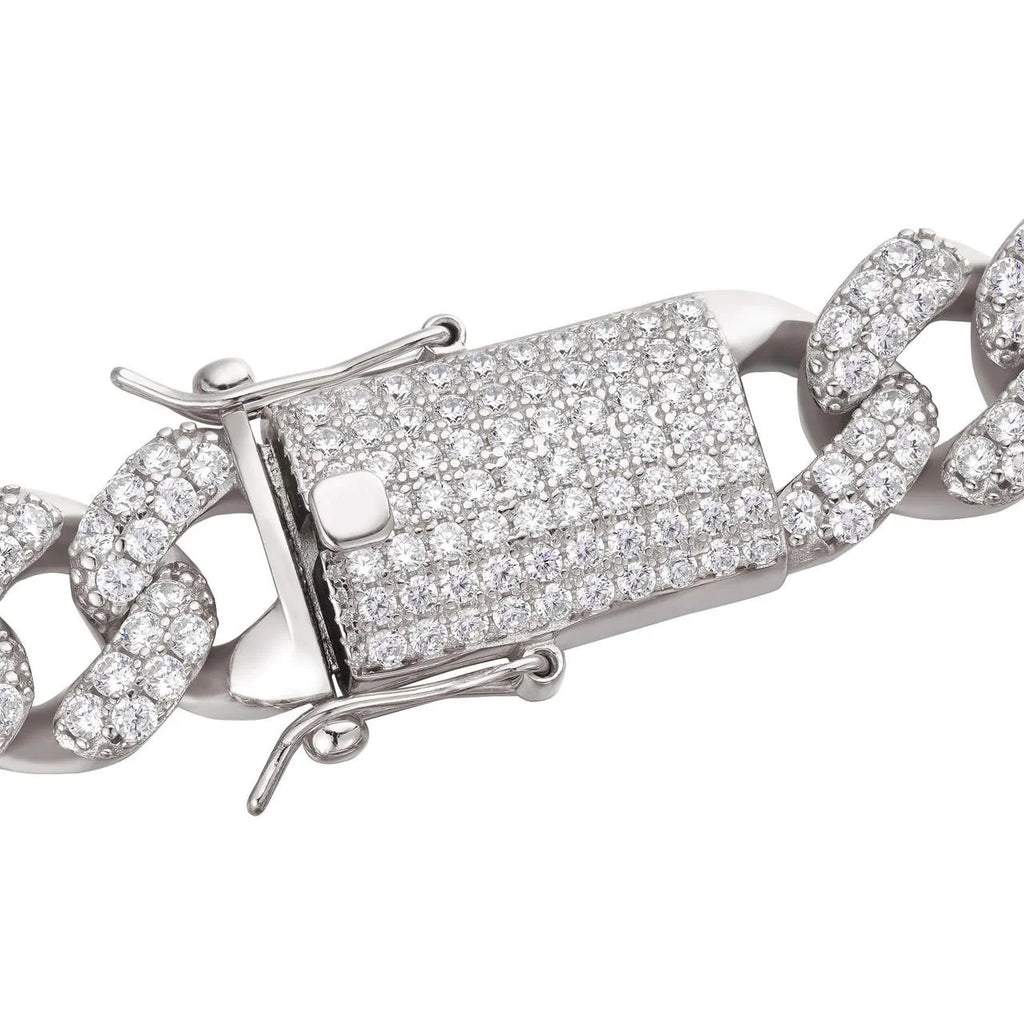 Classic iced out Cuban link chain with iced clasp