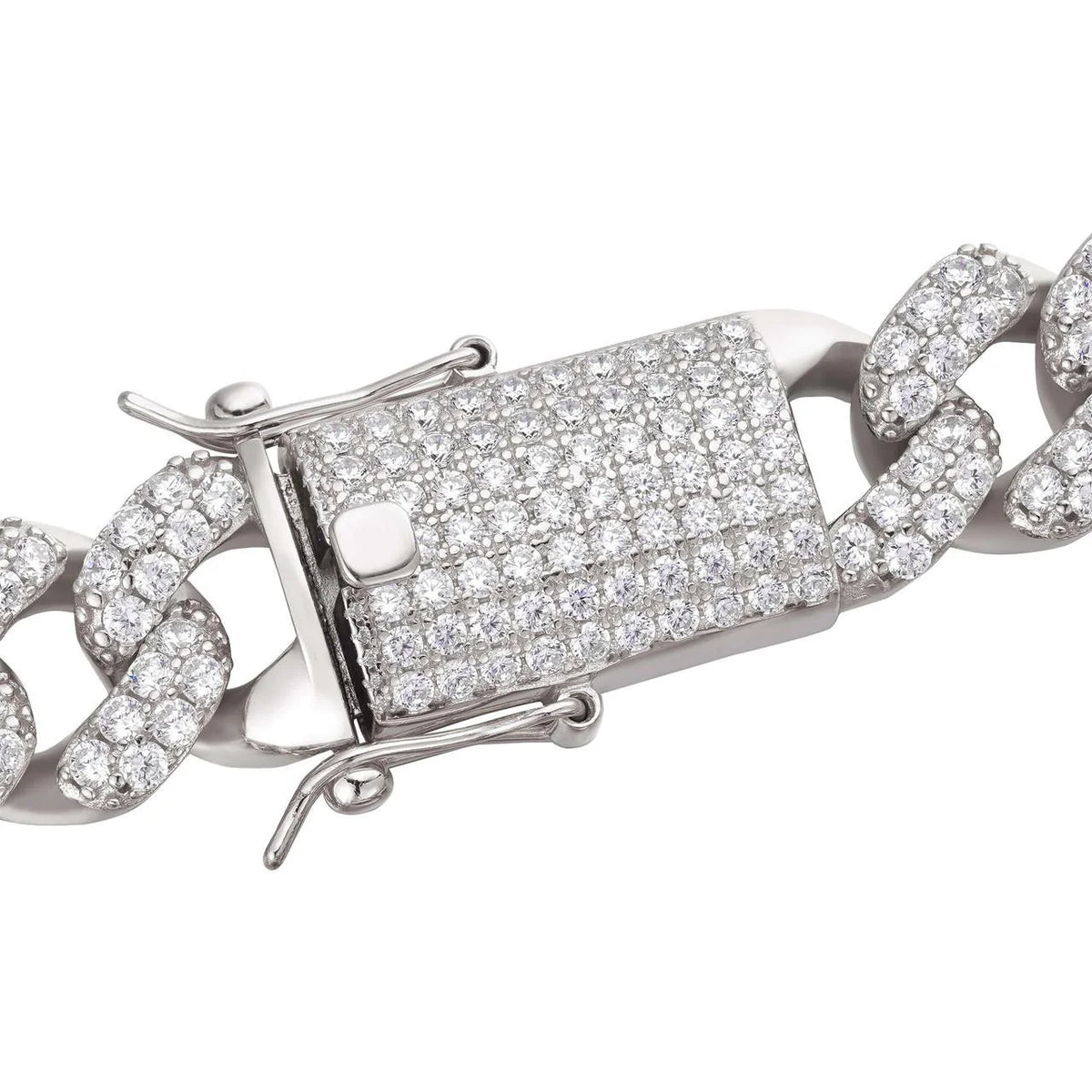Classic iced out Cuban link chain with iced clasp