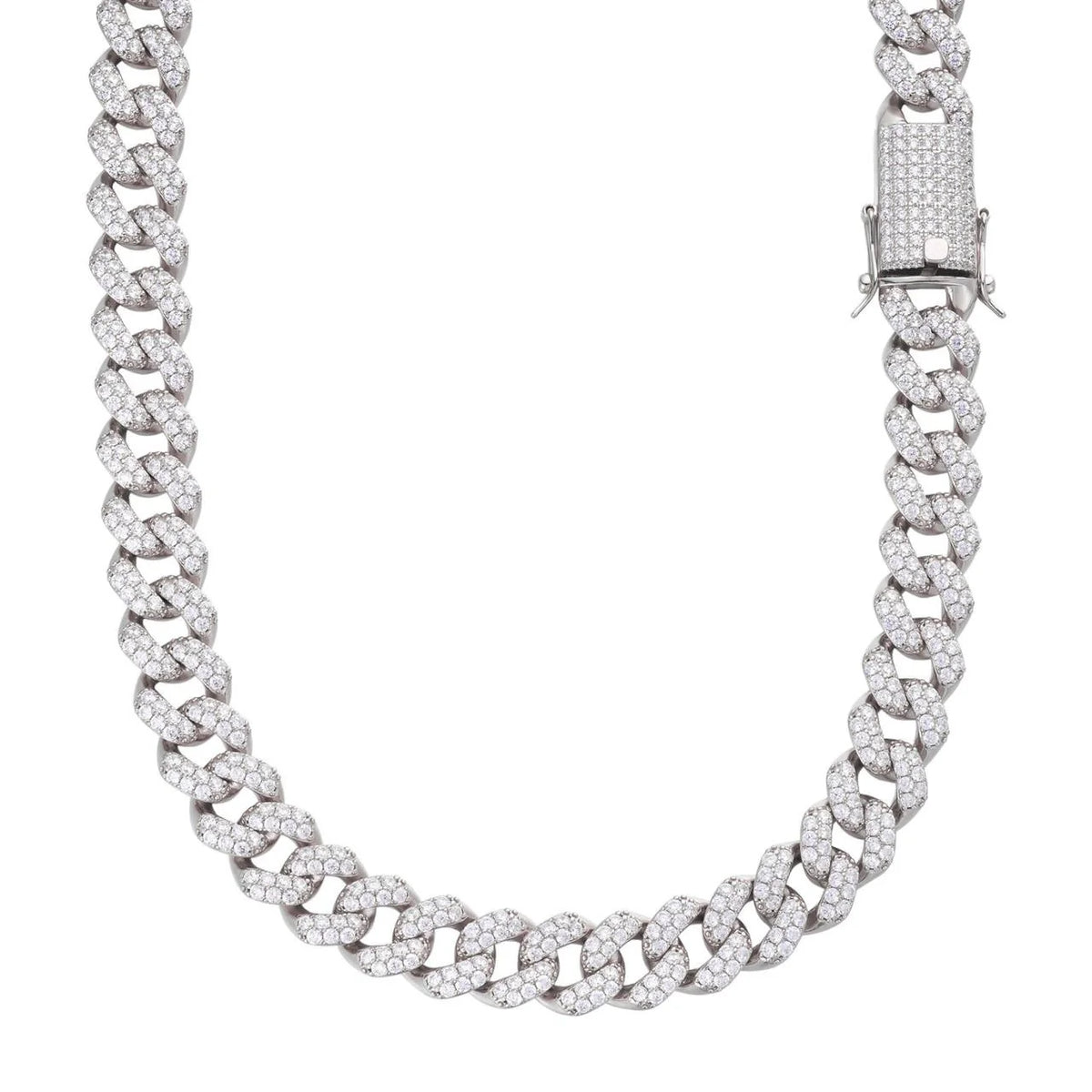 Classic iced out Cuban link chain in Vrayas & Co. finish