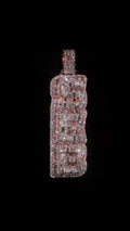 Custom vertical name pendant set with mixed-cut VVS stones