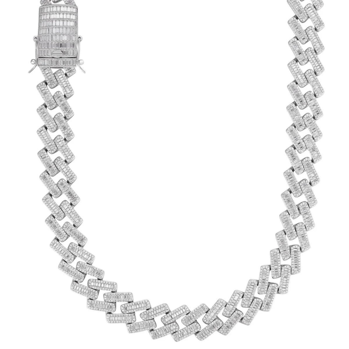 Iced Out Baguette Cuban Link Chain