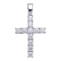 Iced out Jesus cross pendant in a white gold finish