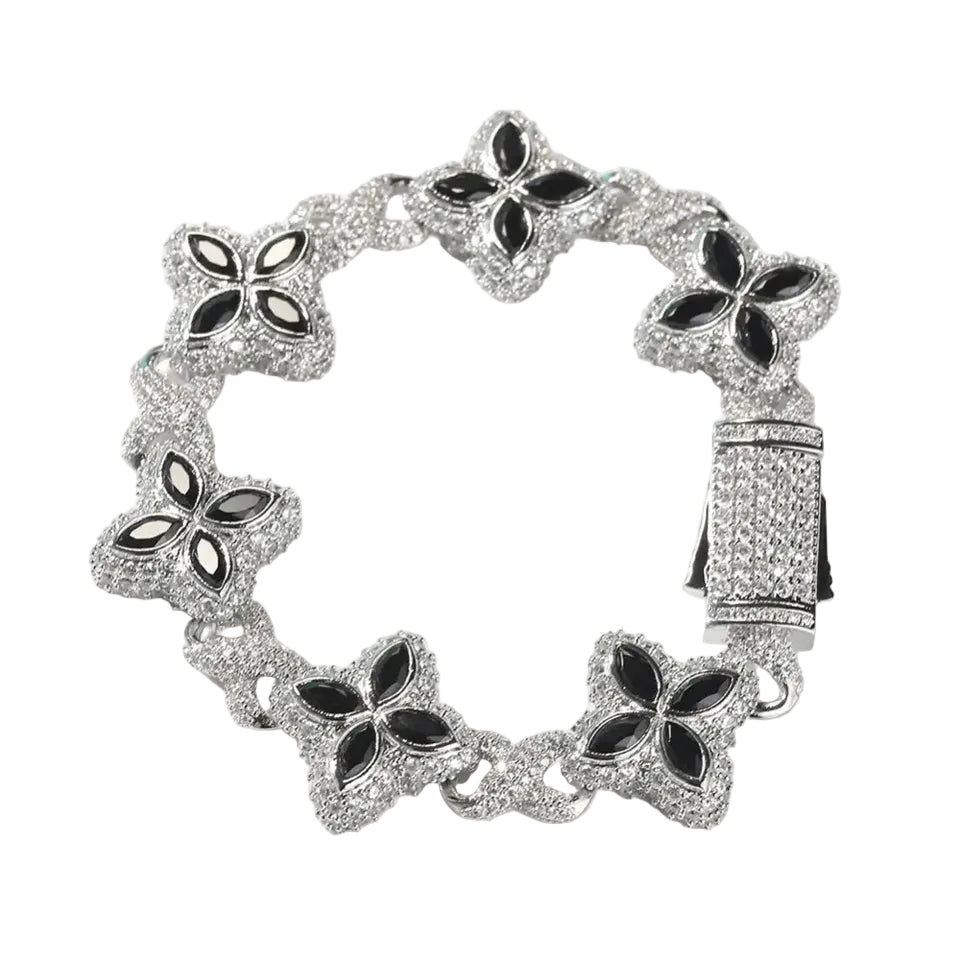 Infinity Link Clover Iced Out Bracelet Vrayas & Co.