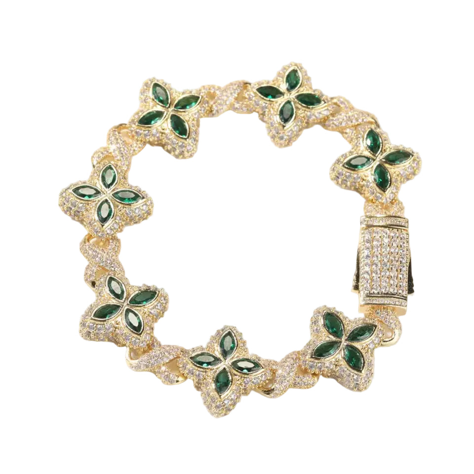 Infinity Link Clover Iced Out Bracelet Vrayas & Co.