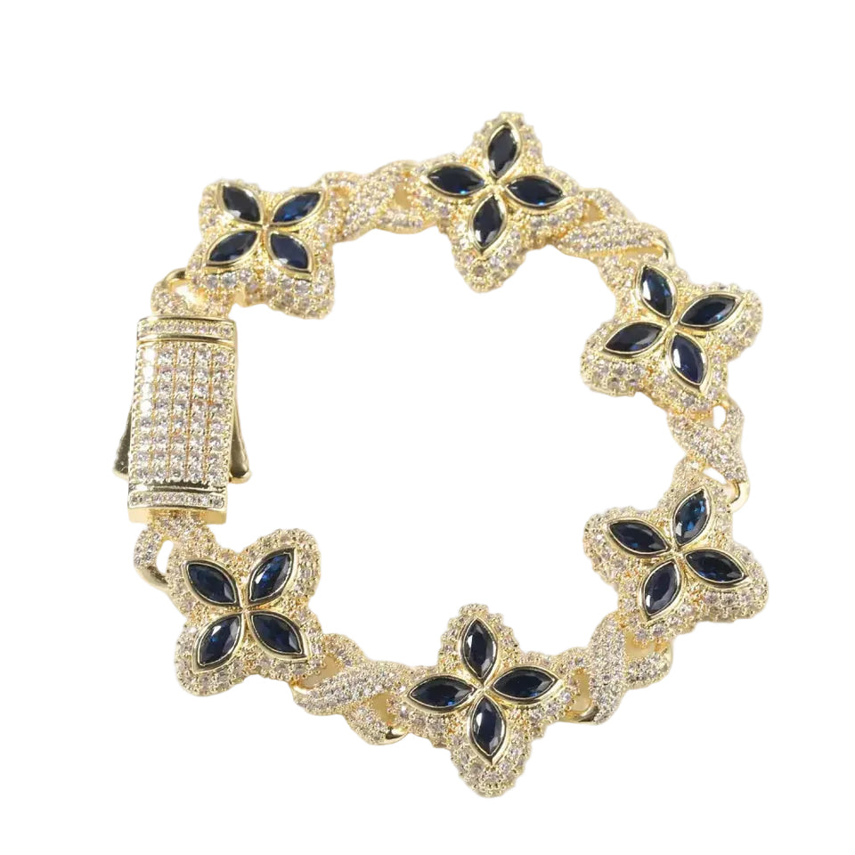 Infinity Link Clover Iced Out Bracelet Vrayas & Co.