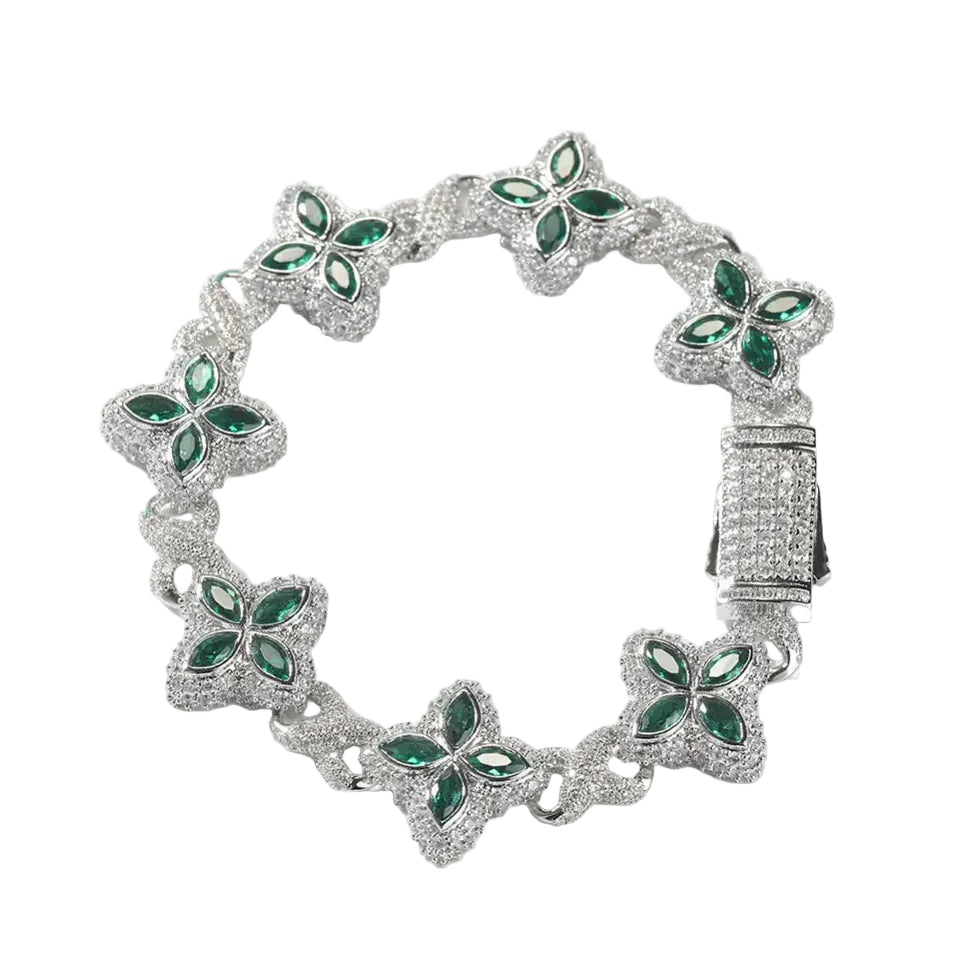 Infinity Link Clover Iced Out Bracelet Vrayas & Co.