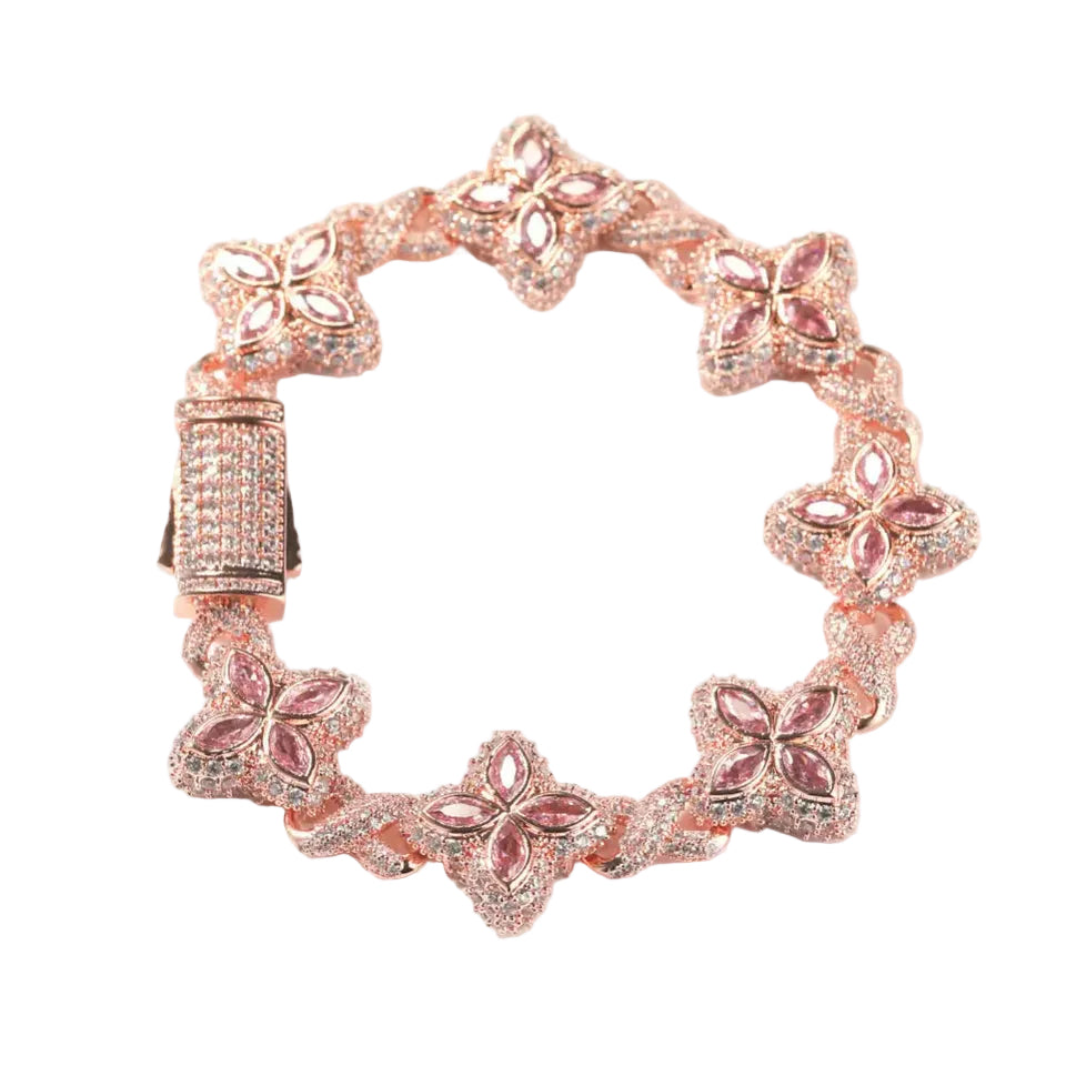 Infinity Link Clover Iced Out Bracelet Vrayas & Co.