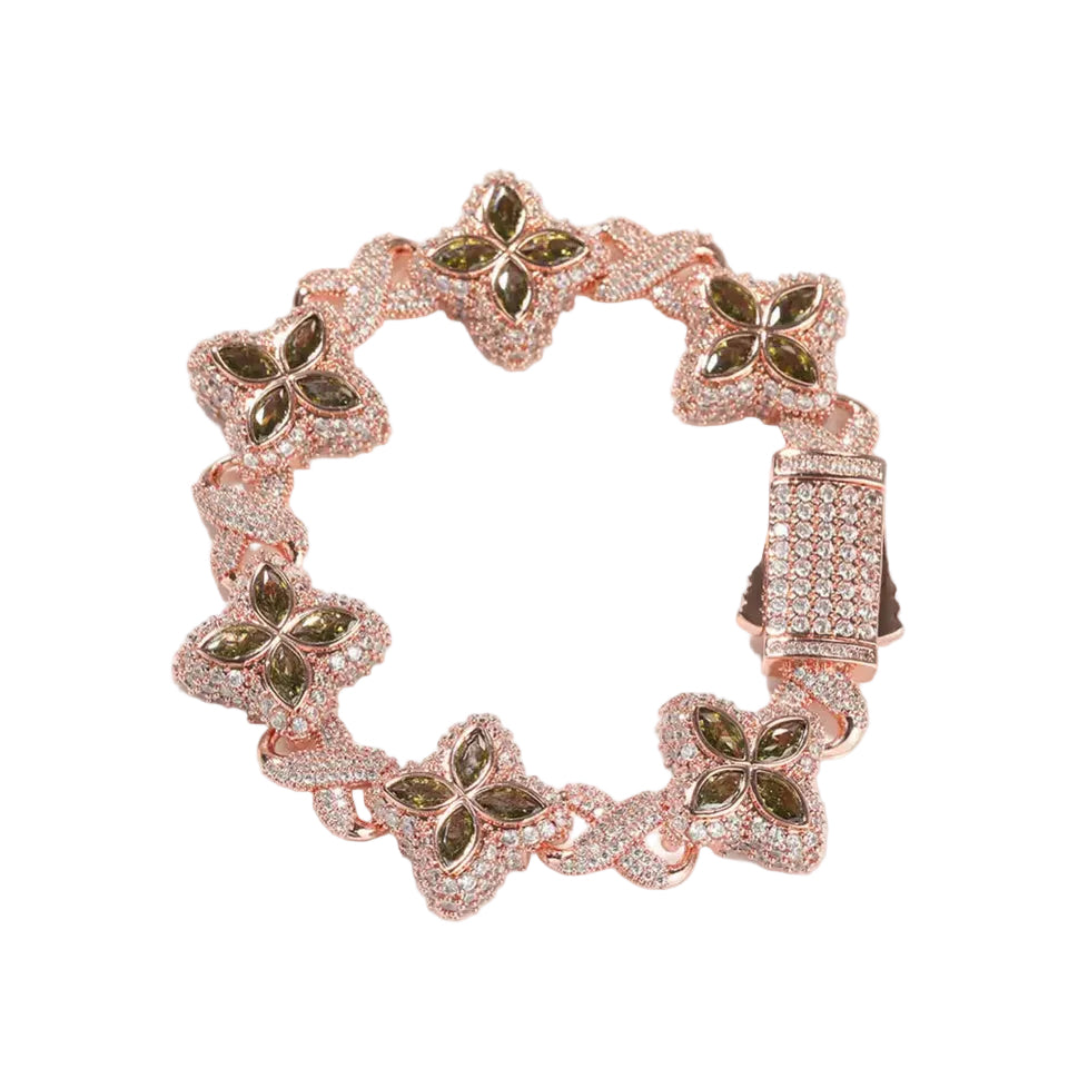 Infinity Link Clover Iced Out Bracelet Vrayas & Co.