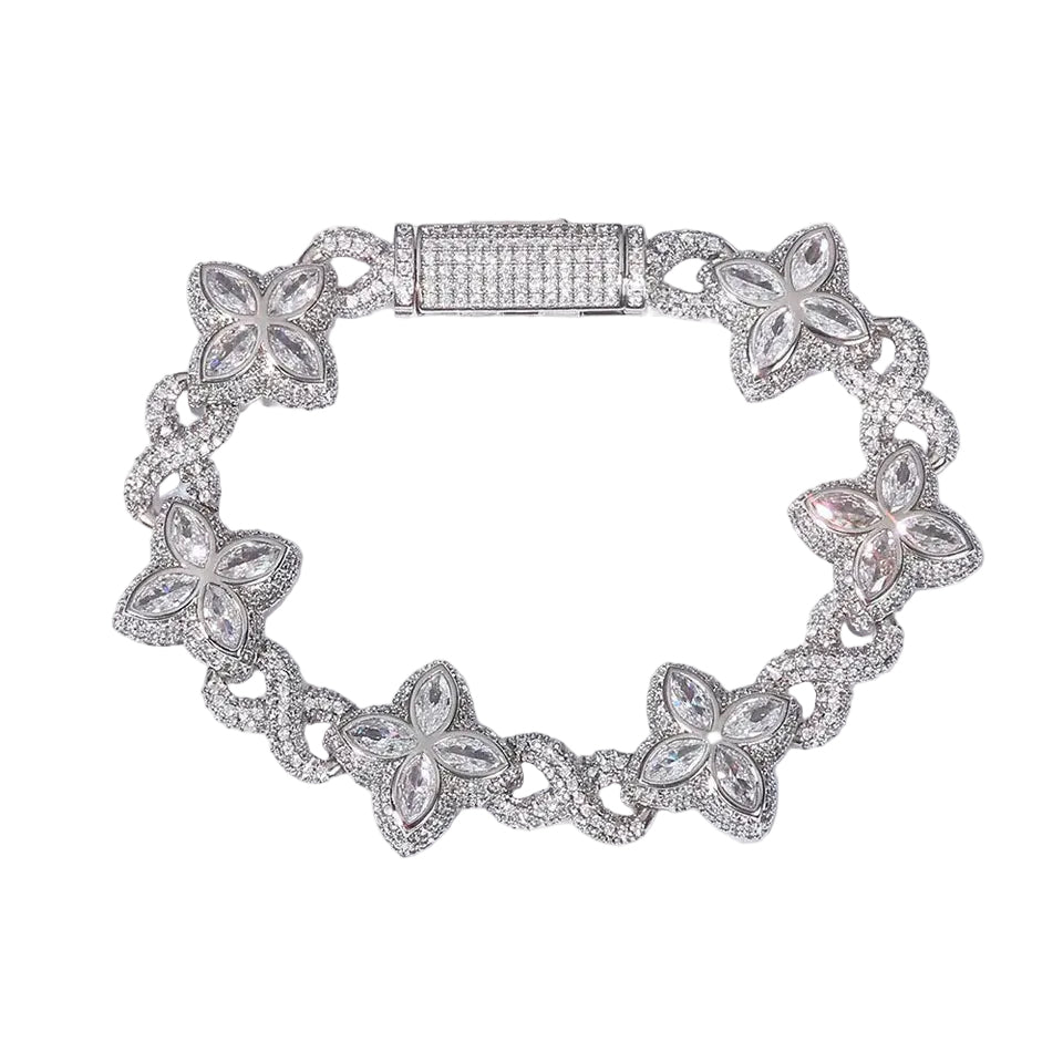 Infinity Link Clover Iced Out Bracelet Vrayas & Co.