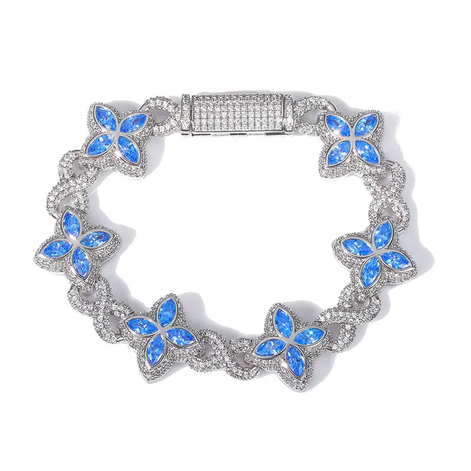 Infinity Link Clover Iced Out Bracelet Vrayas & Co.