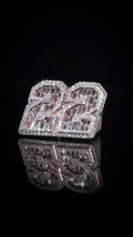 Custom double number baguette statement ring